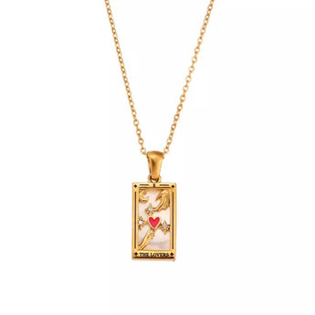 The Lovers Gold Tarot Necklace Necklace waterproof tarnish-free jewellery - Binky Belle