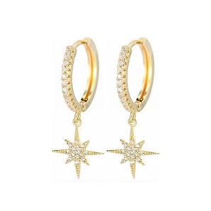 Gold Star Duo Huggies Earrings