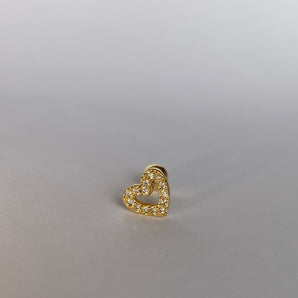 1 Piece Gold Heart Stud Earring