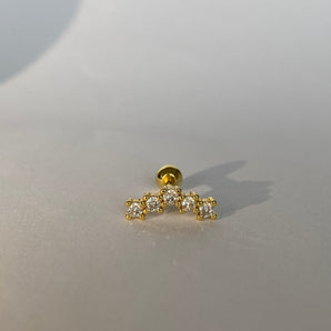 1 Piece Gold Curved Stud Earring