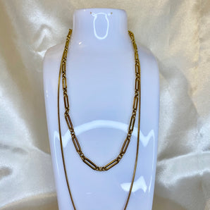 Gold Links Layered Necklace