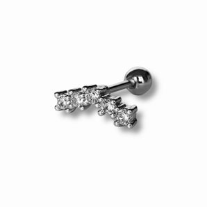 1 Piece Silver Curved Stud Earring